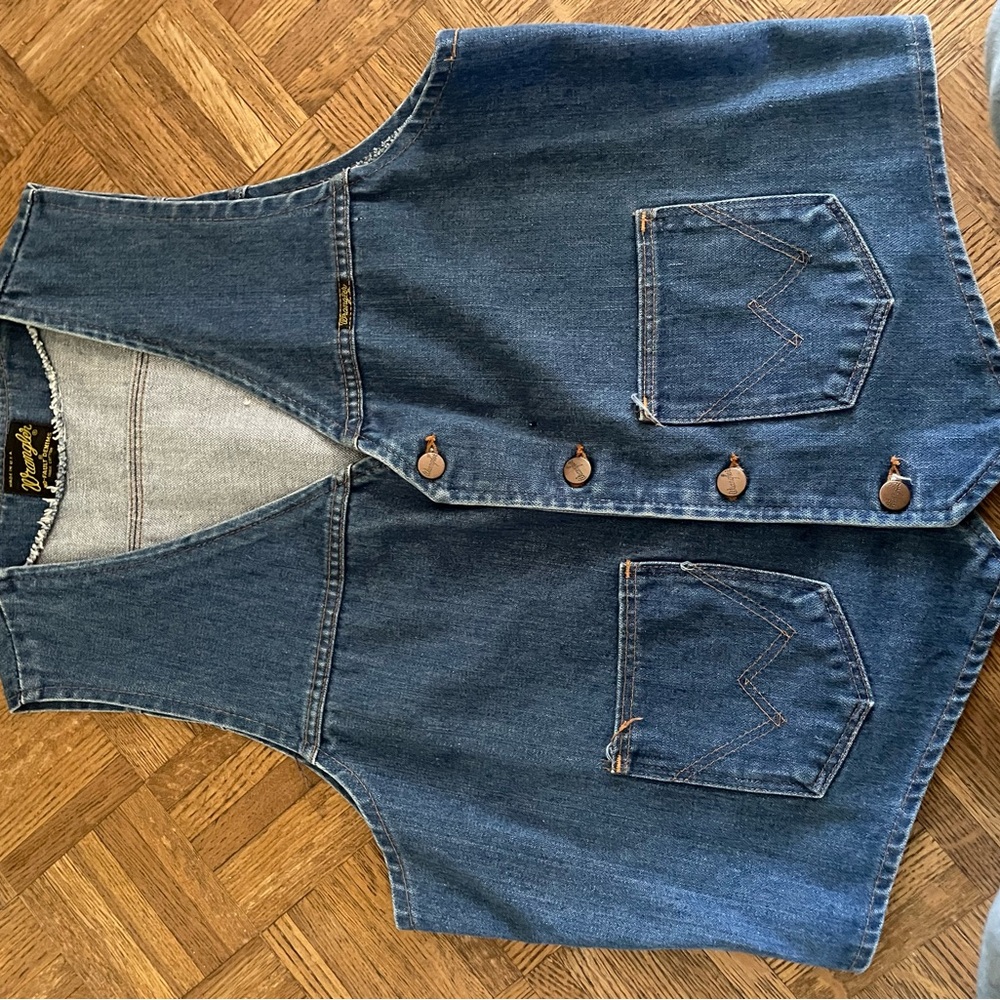 Vintage wrangler denim vest women’s large